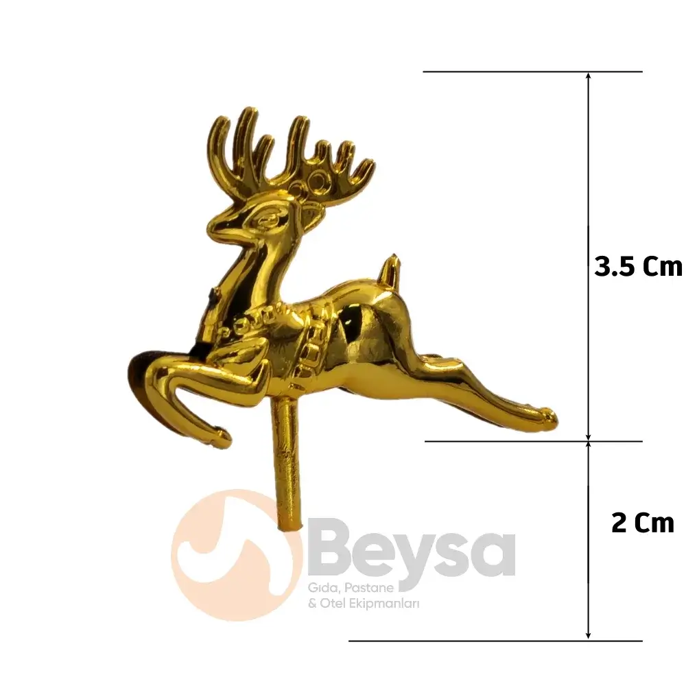 Yılbaşı Pasta Süsü Gold Geyik 25'li Paket