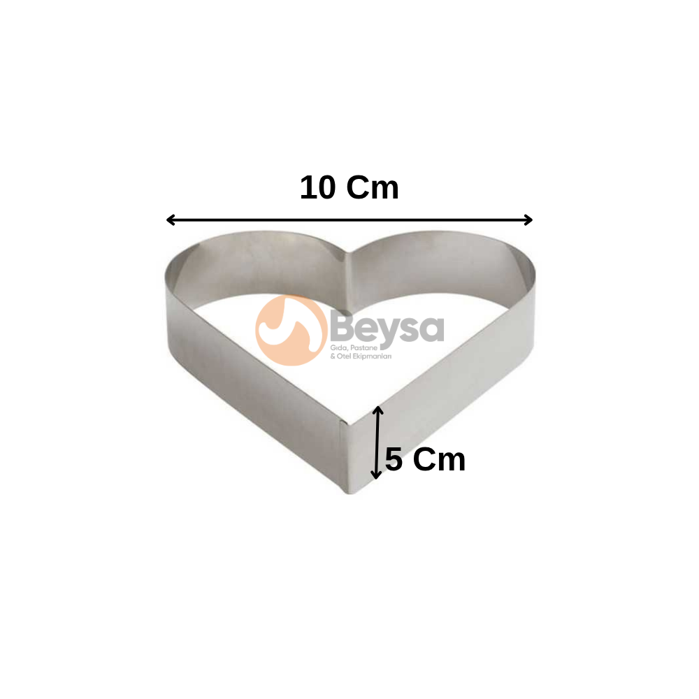 Pasta Çemberi Pandispanya Kalp Çember 10 Cm H5