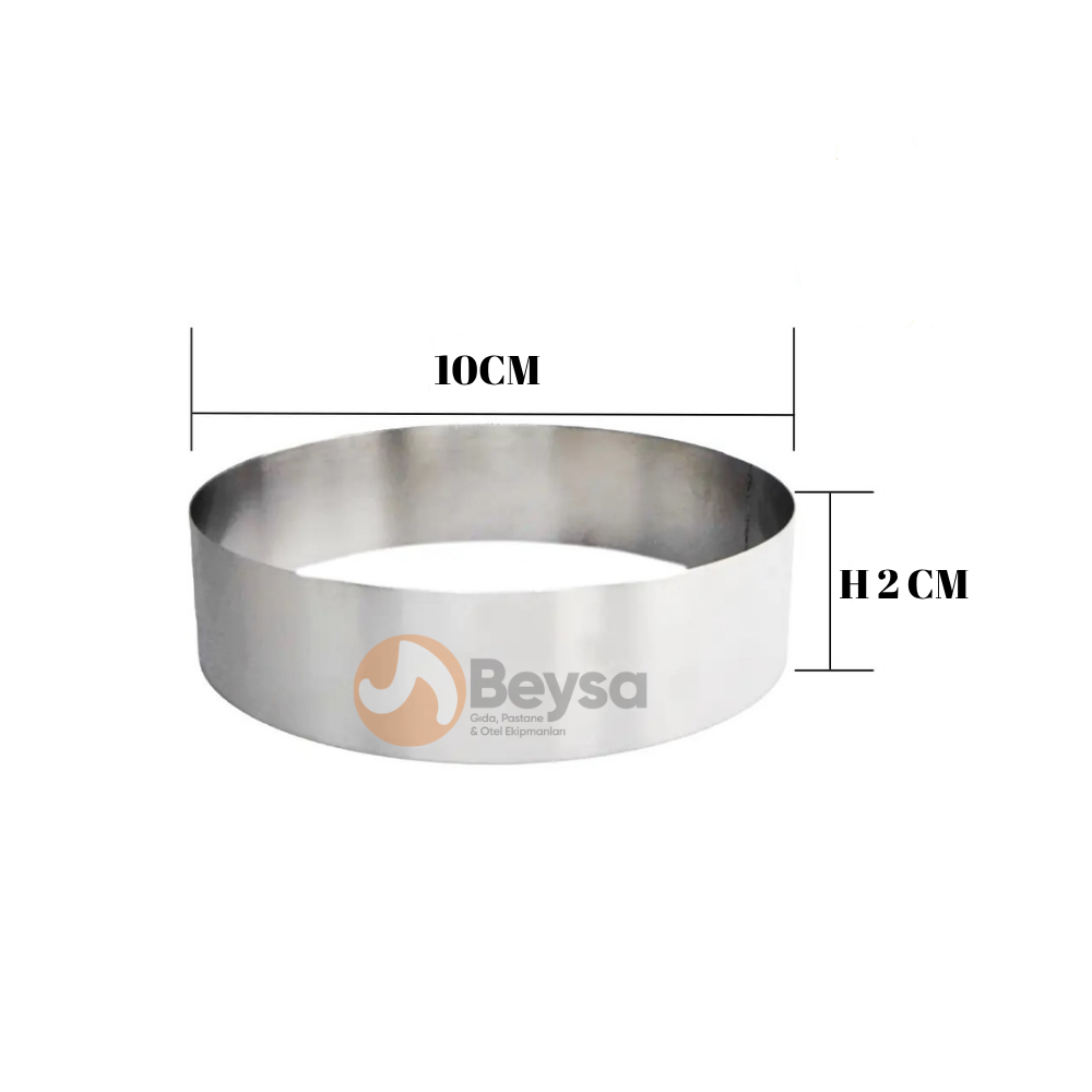 Pasta Çemberi Pandispanya  Inox 10 Cm H2