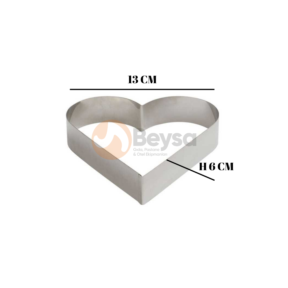 Pasta Çemberi Pandispanya Kalp Çember 13 H6 1,5 MM